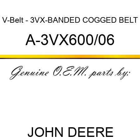 V-Belt - 3VX-BANDED COGGED BELT A-3VX600/06