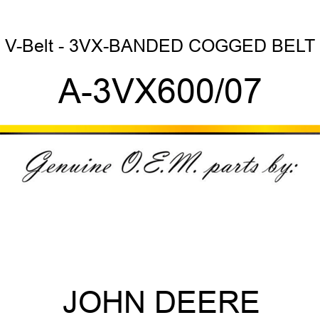 V-Belt - 3VX-BANDED COGGED BELT A-3VX600/07