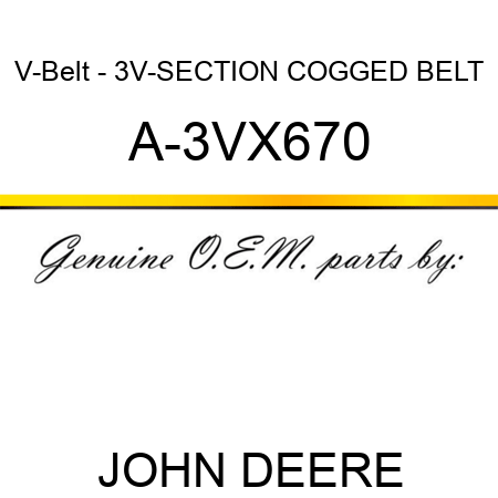 V-Belt - 3V-SECTION COGGED BELT A-3VX670