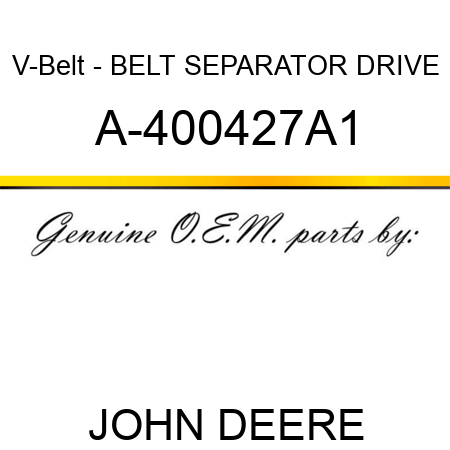 V-Belt - BELT, SEPARATOR DRIVE A-400427A1