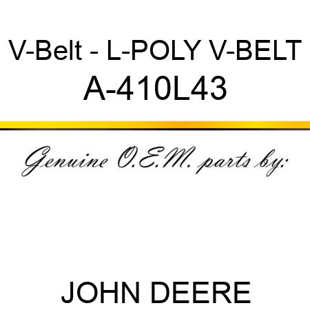 V-Belt - L-POLY V-BELT A-410L43