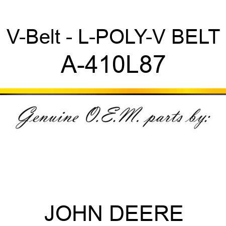 V-Belt - L-POLY-V BELT A-410L87