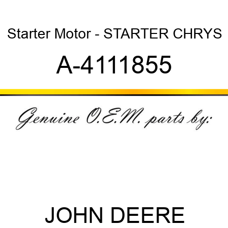 Starter Motor - STARTER, CHRYS A-4111855