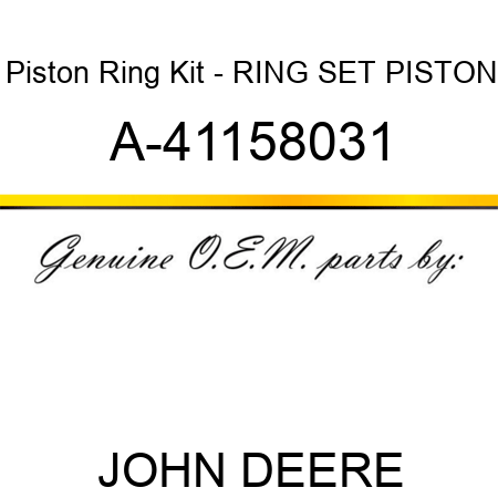 Piston Ring Kit - RING SET, PISTON A-41158031