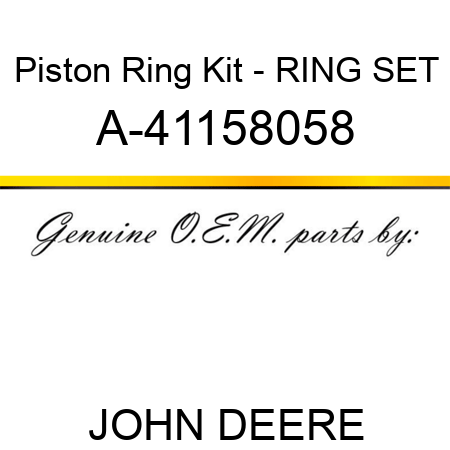 Piston Ring Kit - RING SET A-41158058