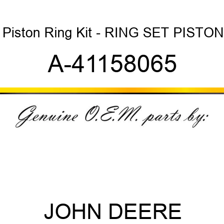 Piston Ring Kit - RING SET, PISTON A-41158065