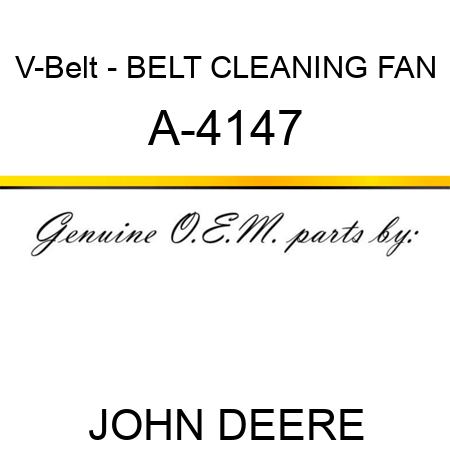 V-Belt - BELT, CLEANING FAN A-4147