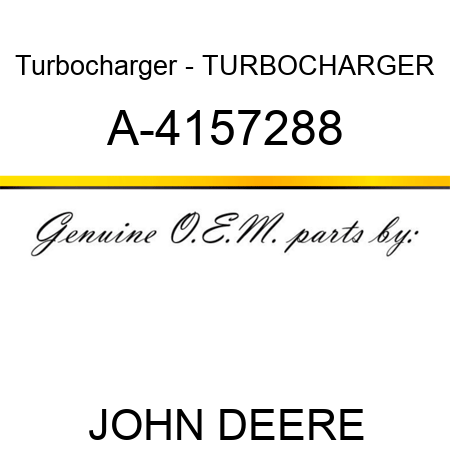 Turbocharger - TURBOCHARGER A-4157288