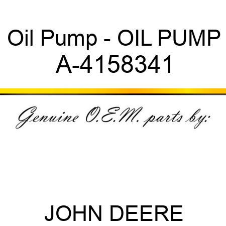 Oil Pump - OIL PUMP A-4158341