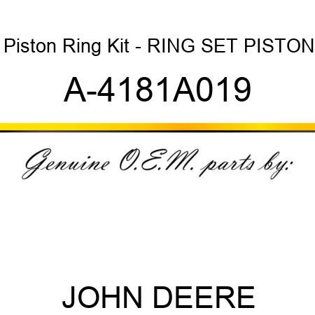 Piston Ring Kit - RING SET, PISTON A-4181A019