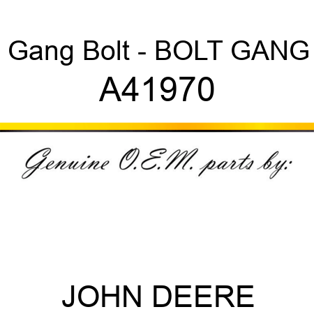 Gang Bolt - BOLT, GANG A41970