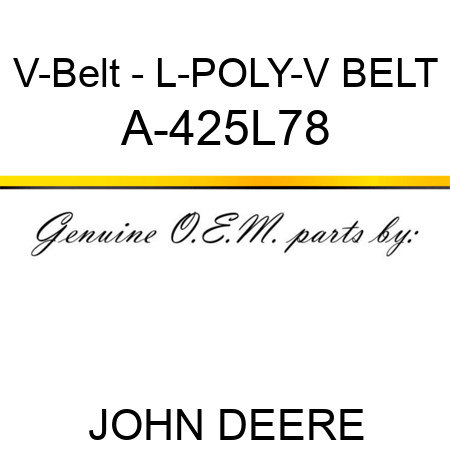 V-Belt - L-POLY-V BELT A-425L78