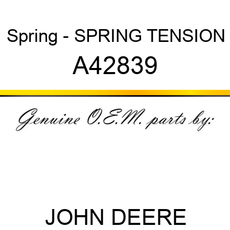 Spring - SPRING, TENSION A42839