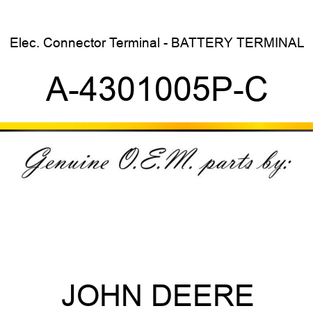 Elec. Connector Terminal - BATTERY TERMINAL A-4301005P-C
