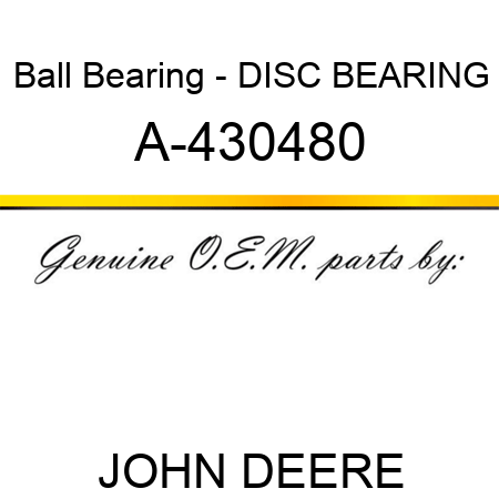 Ball Bearing - DISC BEARING A-430480