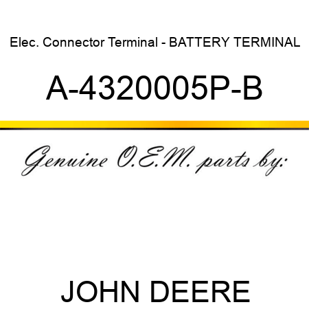 Elec. Connector Terminal - BATTERY TERMINAL A-4320005P-B