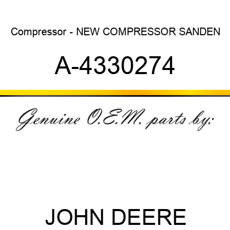Compressor - NEW COMPRESSOR SANDEN A-4330274