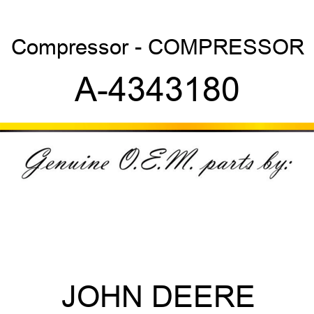 Compressor - COMPRESSOR A-4343180