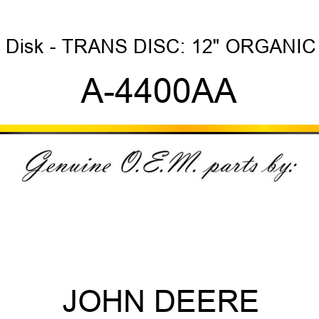 Disk - TRANS DISC: 12
