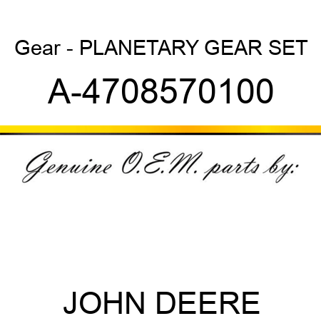 Gear - PLANETARY GEAR SET A-4708570100