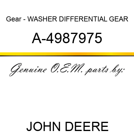 Gear - WASHER, DIFFERENTIAL GEAR A-4987975