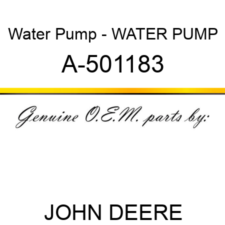 Water Pump - WATER PUMP A-501183
