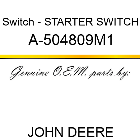 Switch - STARTER SWITCH A-504809M1