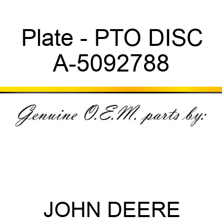 Plate - PTO DISC A-5092788