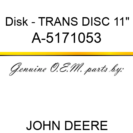 Disk - TRANS DISC 11