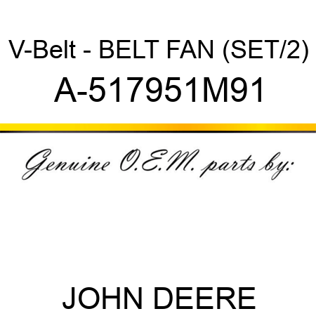 V-Belt - BELT, FAN (SET/2) A-517951M91
