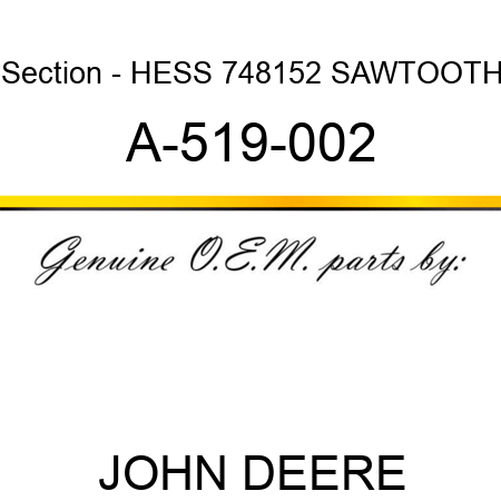 Section - HESS 748152 SAWTOOTH A-519-002