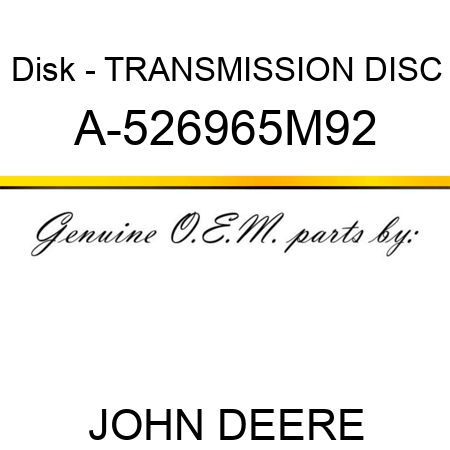Disk - TRANSMISSION DISC A-526965M92