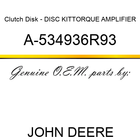 Clutch Disk - DISC KIT,TORQUE AMPLIFIER A-534936R93