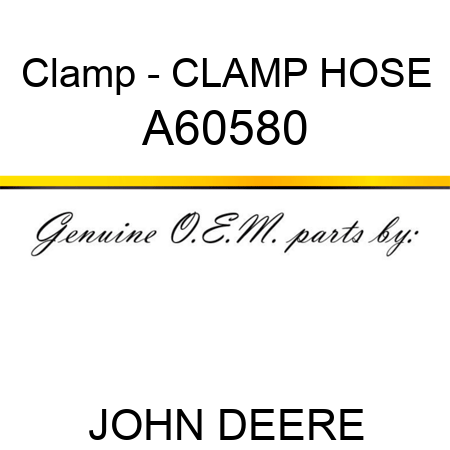 Clamp - CLAMP, HOSE A60580
