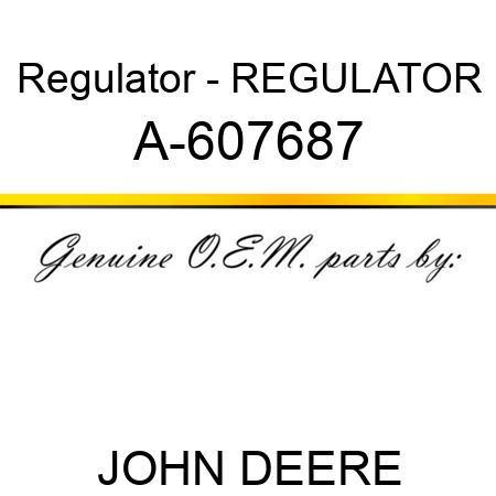 Regulator - REGULATOR A-607687