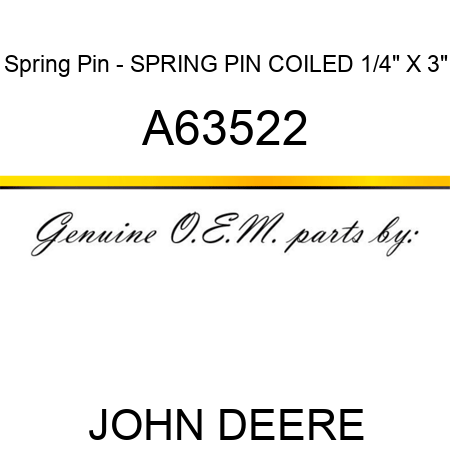 Spring Pin - SPRING PIN, COILED 1/4
