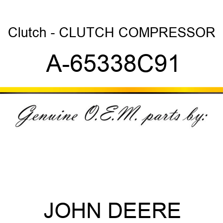 Clutch - CLUTCH, COMPRESSOR A-65338C91