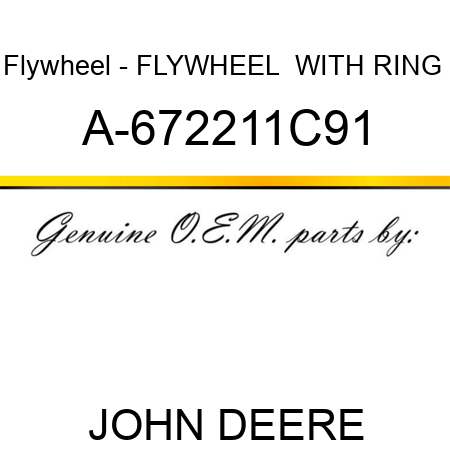 Flywheel - FLYWHEEL ** WITH RING ** A-672211C91