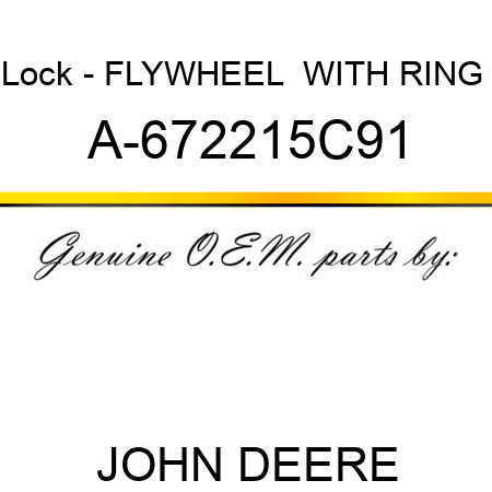 Lock - FLYWHEEL ** WITH RING ** A-672215C91