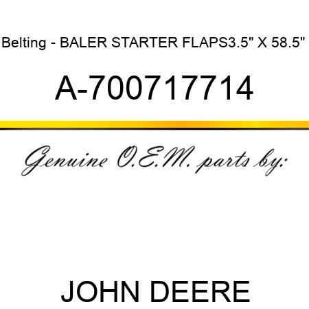 Belting - BALER STARTER FLAPS,3.5