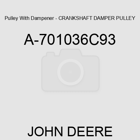 Pulley With Dampener - CRANKSHAFT DAMPER PULLEY A-701036C93