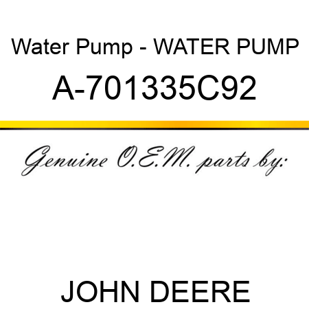 Water Pump - WATER PUMP A-701335C92