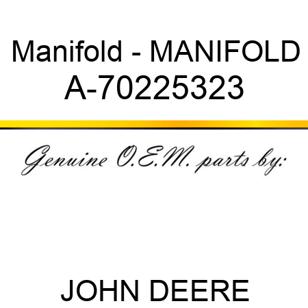 Manifold - MANIFOLD A-70225323