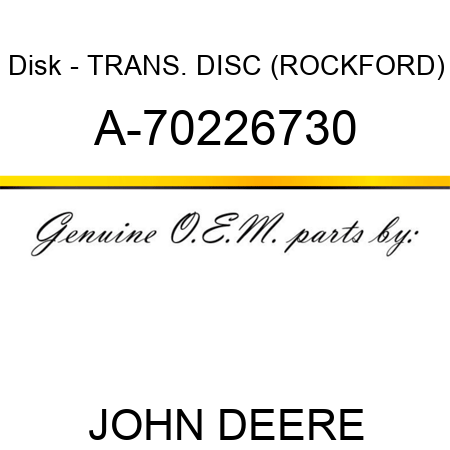Disk - TRANS. DISC, (ROCKFORD) A-70226730