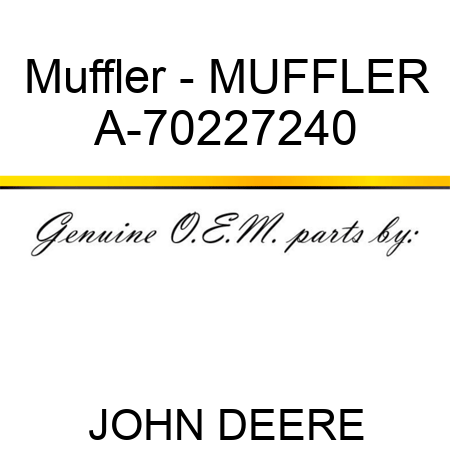 Muffler - MUFFLER A-70227240