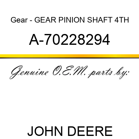 Gear - GEAR, PINION SHAFT 4TH A-70228294