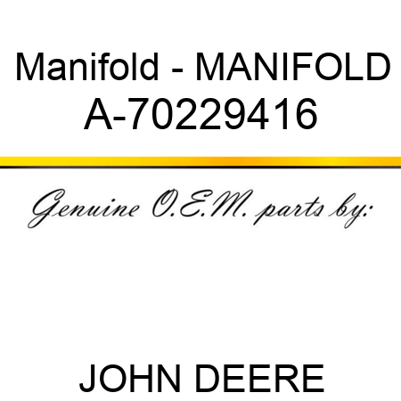 Manifold - MANIFOLD A-70229416