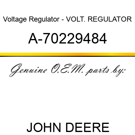 Voltage Regulator - VOLT. REGULATOR A-70229484
