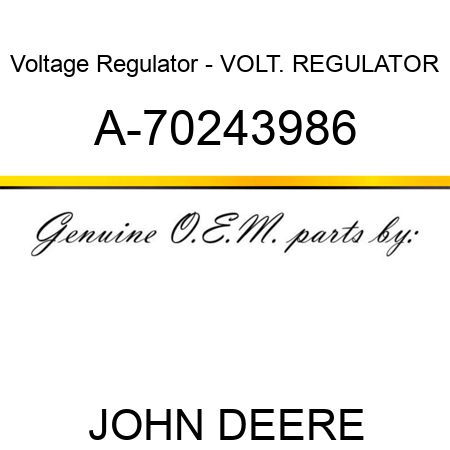Voltage Regulator - VOLT. REGULATOR A-70243986