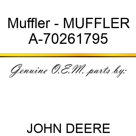 Muffler - MUFFLER A-70261795